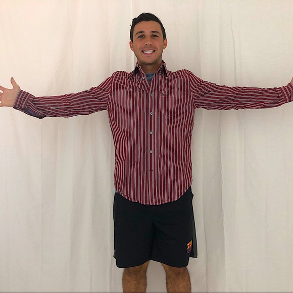 Abercrombie and Fitch button down shirt 👕 RED 🐙 - Picture 1 of 1